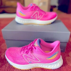 New Balance Pink and White Athletic Shoes with Breathable Mesh